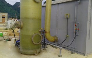  Exhaust gas treatment system by biological filtration method (Biofillter)